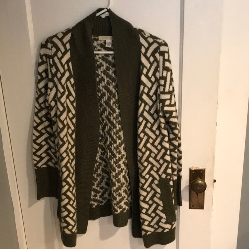 Cream & green sweater